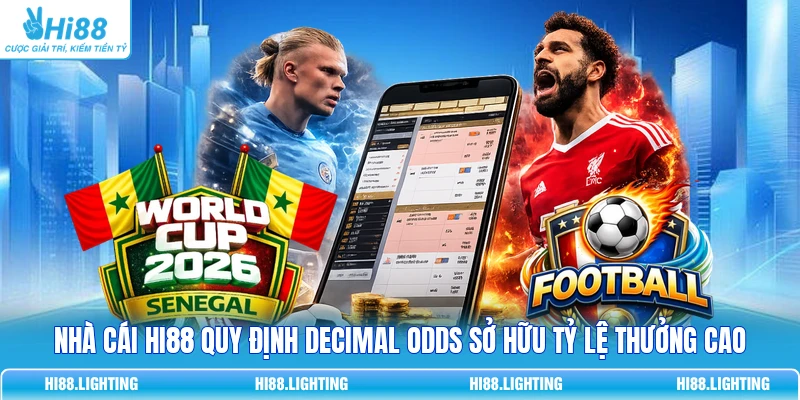 Decimal Odds Là Gì? Cách Tính Tỷ Lệ Cược Thập Phân Chuẩn Nhà cái HI88 quy định Decimal Odds sở hữu tỷ lệ thưởng cao