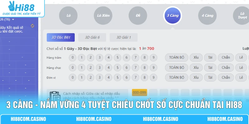 3 Càng - Nắm Vững 4 Tuyệt Chiêu Chốt Số Cực Chuẩn Tại Hi88 3 Càng - Nắm Vững 4 Tuyệt Chiêu Chốt Số Cực Chuẩn Tại Hi88