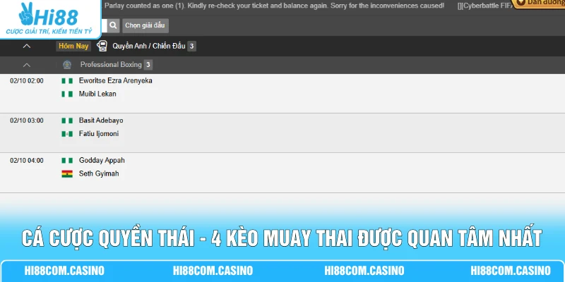 Cá Cược Quyền Thái - 4 Kèo Muay Thai Được Quan Tâm Nhất Cá Cược Quyền Thái - 4 Kèo Muay Thai Được Quan Tâm Nhất