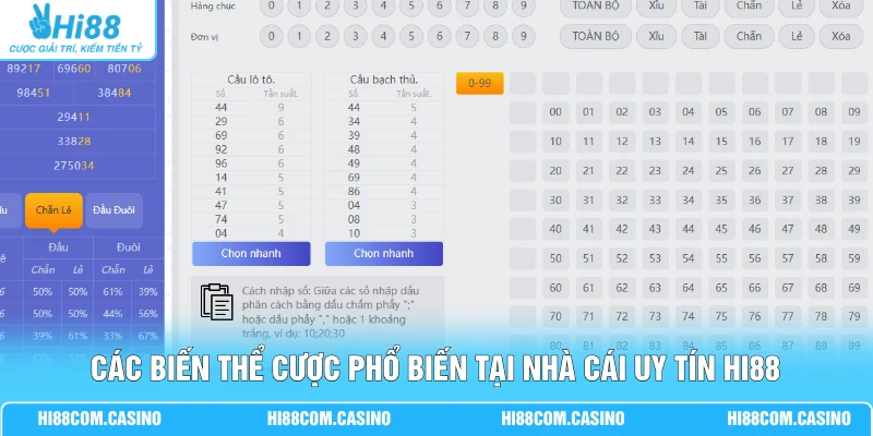 Xỉu Chủ - Cẩm Nang Đánh Đề 3 Càng Miền Nam Thắng Lớn Các biến thể cược phổ biến tại nhà cái uy tín Hi88