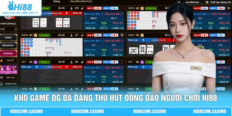 DG Trực Tuyến - Sảnh Casino Chuẩn 4K Thưởng 99% Cực Khủng Kho game DG đa dạng thu hút đông đảo người chơi Hi88