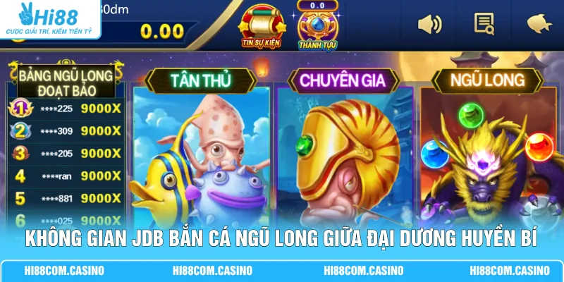 JDB Bắn Cá Ngũ Long - 1 Hành Trình Chạm Trán 5 Long Vương Không gian JDB Bắn Cá Ngũ Long giữa đại dương huyền bí