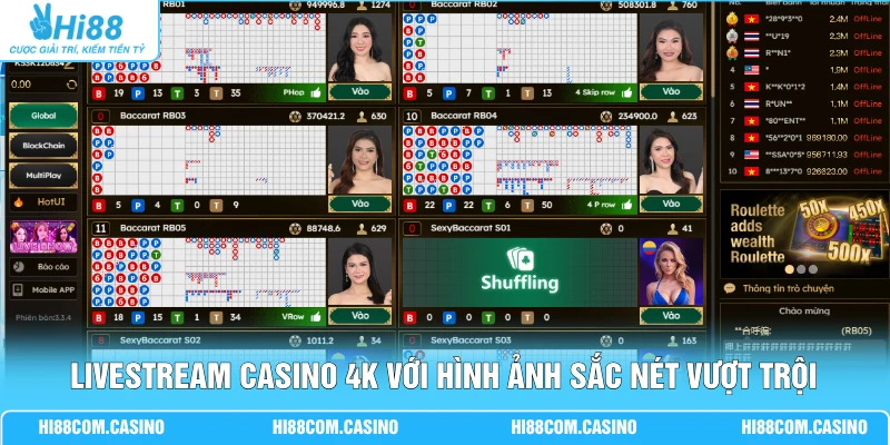DG Trực Tuyến - Sảnh Casino Chuẩn 4K Thưởng 99% Cực Khủng Livestream Casino 4K với hình ảnh sắc nét vượt trội