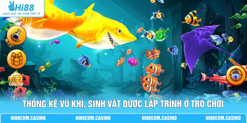 Thám Hiểm Long Cung - Săn Boss 50.000 Xu Qua 5 Vùng Biển Thống kê vũ khí, sinh vật được lập trình ở trò chơi